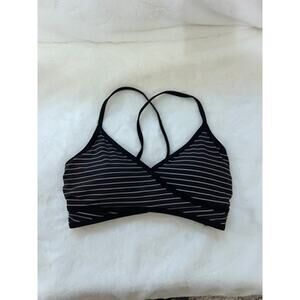 NWOT Calia by Carrie Underwood Women's Stripe Triangle Sports Bra Black Medium